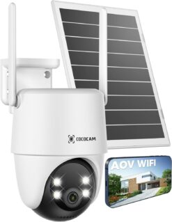 Cococam AOV 24/7 : Caméra Surveillance WiFi Solaire 2K PTZ
