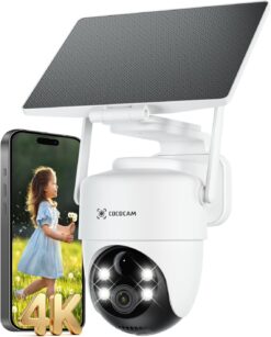 COCOCAM 4K 8MP CAMERA SURVEILLANCE WIFI 6 SOLAIRE PTZ