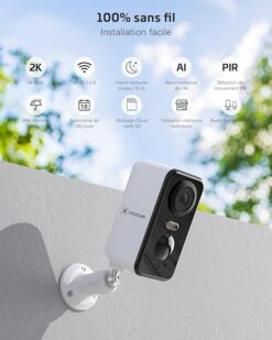 Alternative view of Cococam 2K WiFi : Caméra Surveillance Sans Fil Alexa IP66
