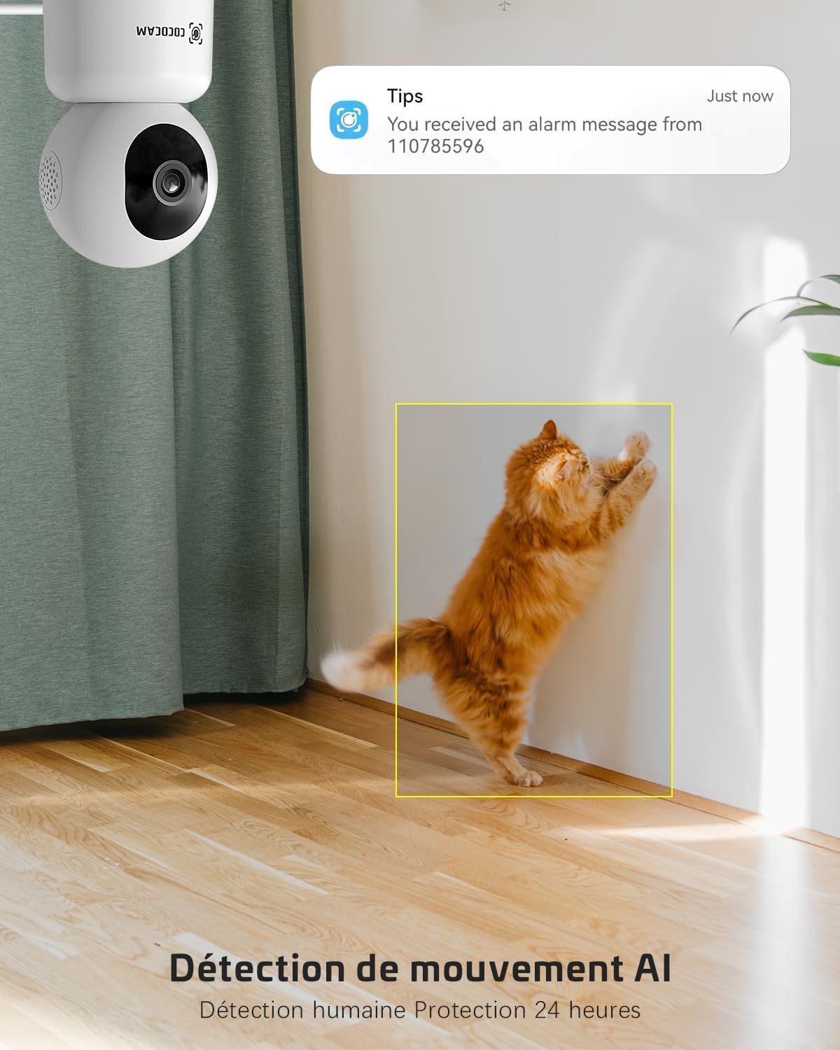 Cococam 5MP WiFi Intérieur : Caméra PTZ Suivi Auto Alexa 24/7 – Image 6