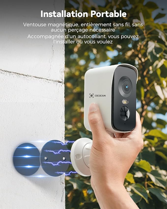 Cococam 4G Portable Magnétique : Caméra PTZ 300° Camping RV – Image 9