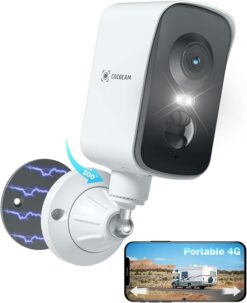Cococam 4G Portable Magnétique : Caméra PTZ 300° Camping RV