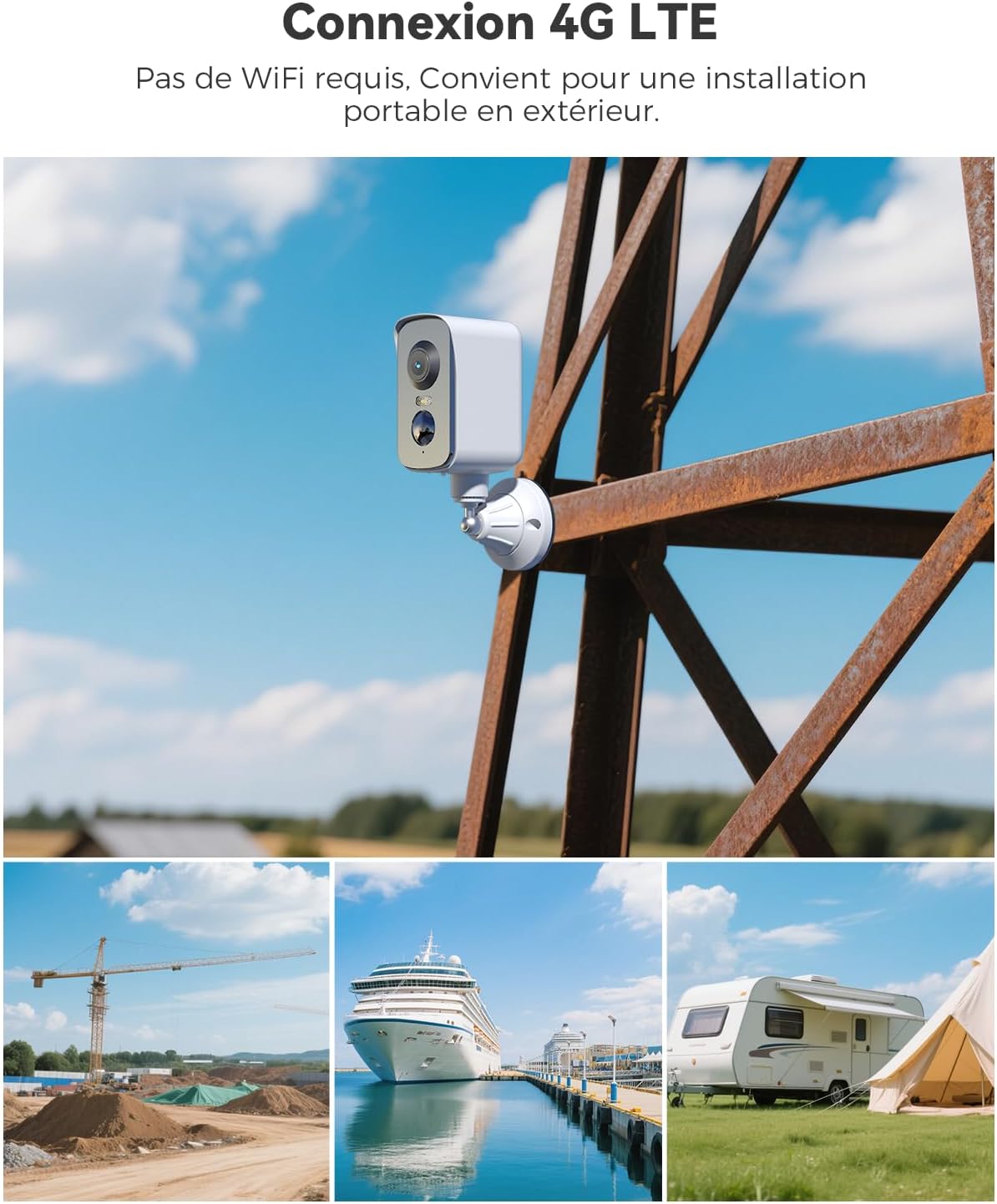 Cococam 4G Portable Magnétique : Caméra PTZ 300° Camping RV – Image 7