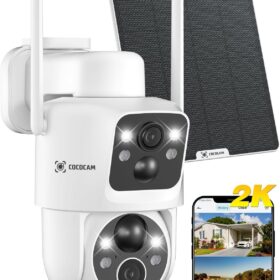 Cococam 2K Double Objectif : Caméra Surveillance WiFi Solaire