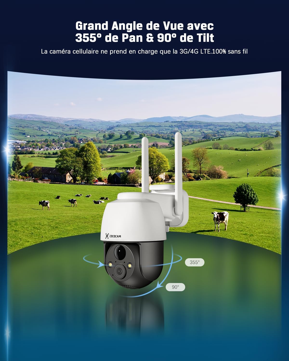 Cococam 4G LTE : Caméra Surveillance Solaire PTZ Sans WiFi – Image 7