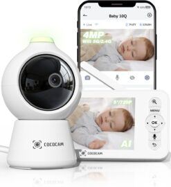Cococam Babyphone 2K 4MP : Caméra Bébé Écran 5" Suivi Auto IA