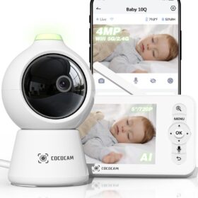 Cococam Babyphone 2K 4MP : Caméra Bébé Écran 5&Prime; Suivi Auto IA