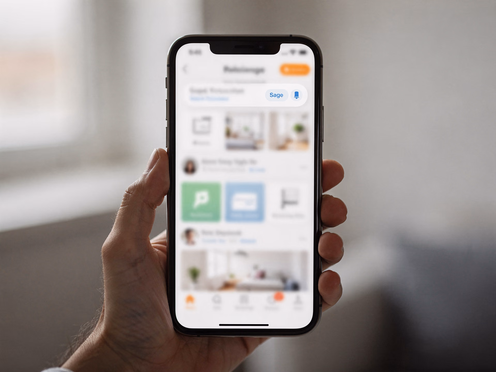 Smartphone affichant une annonce de location courte durée