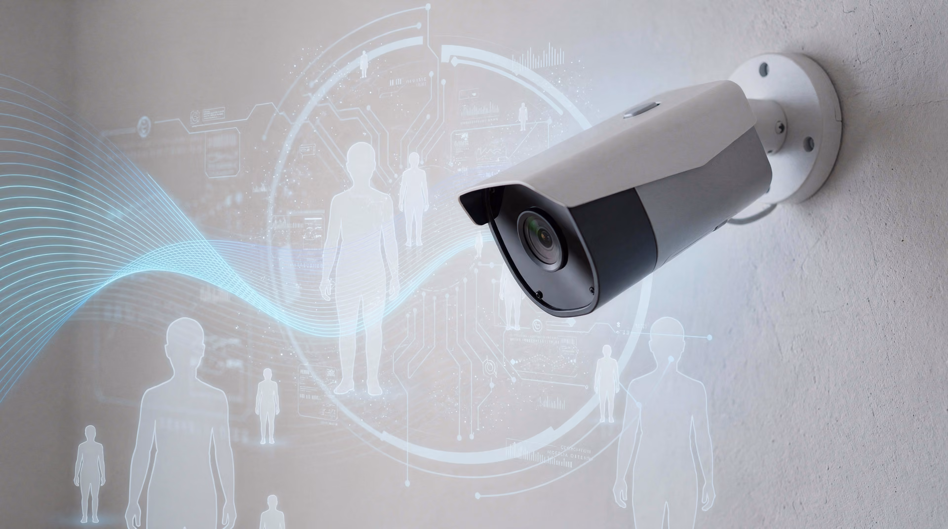 Caméra de surveillance avec représentation conceptuelle de la détection IA